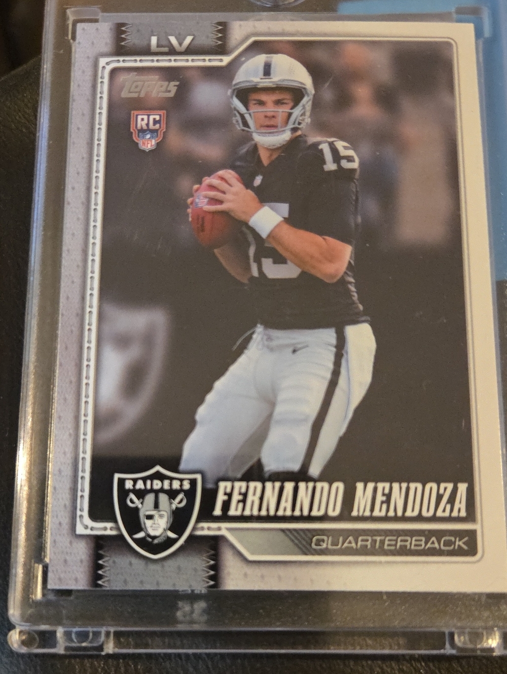 Topps Raiders Black White Fernando Mendoza Football Card